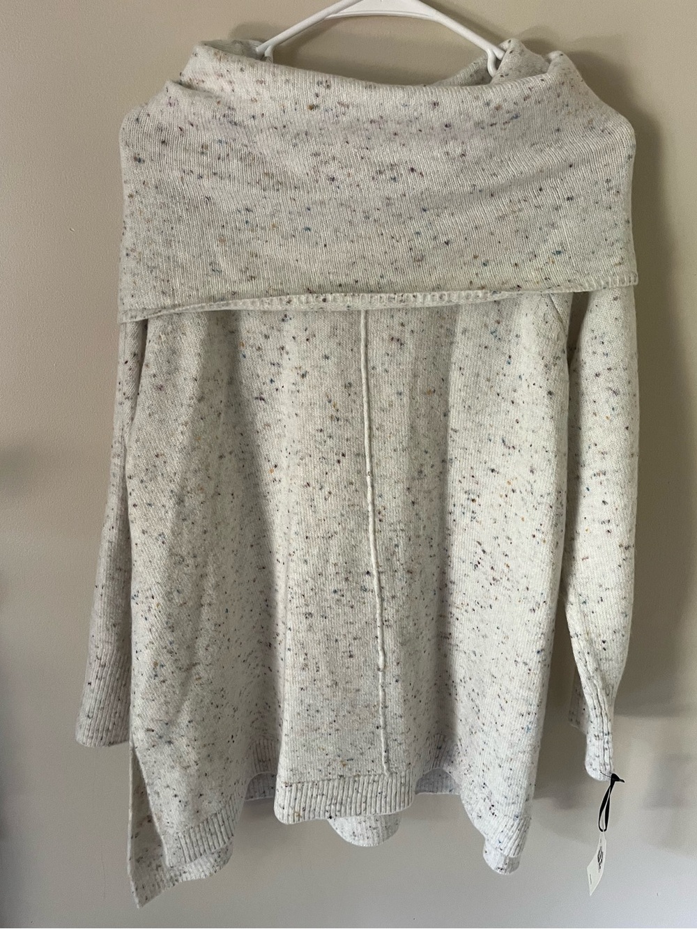 Max Studio Sweater Size 1X Relaxed Cowl Neck Speckled Alpaca Tunic Knit NWT